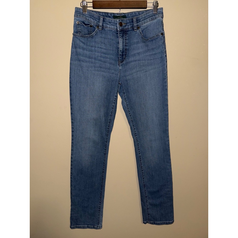 Lauren Ralph Lauren Womens High Rise Straight Leg Blue Jeans Medium Wash Size 10